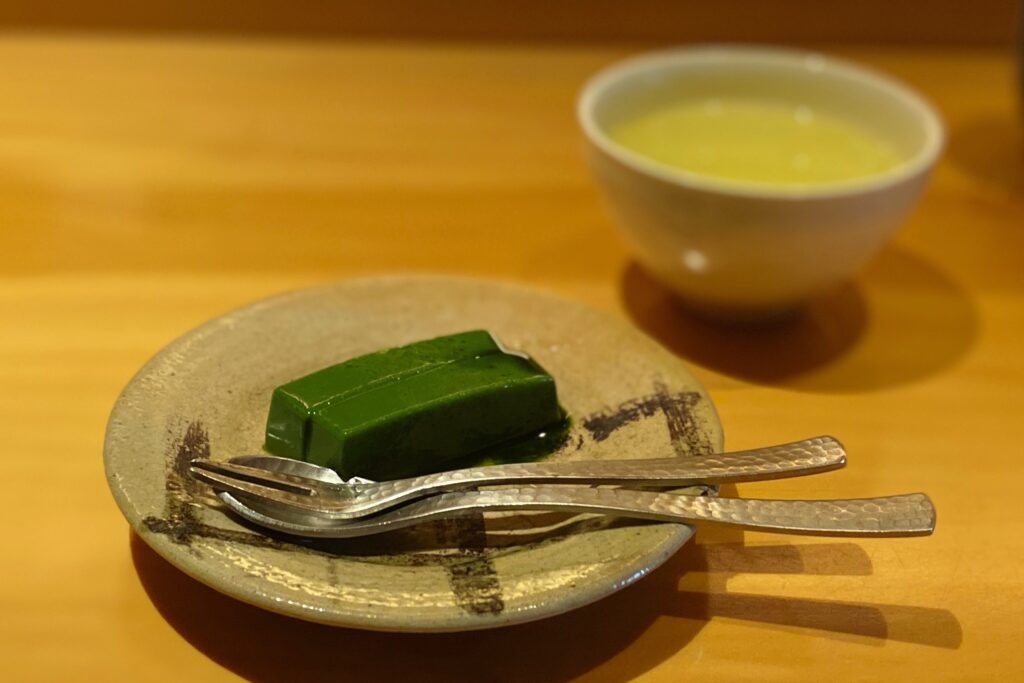 日本料理小西の抹茶ゼリー